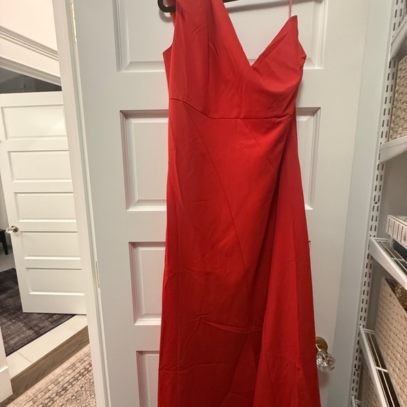 Tuckernuck Scarlet Carmen Red Asymmetrical One Shoulder Dress - Picture 4 of 5